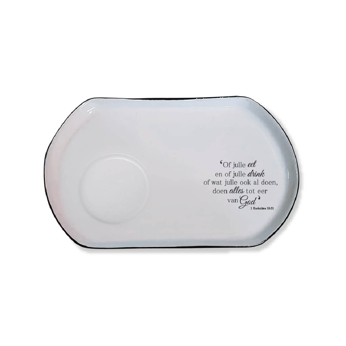 Serving Saucer in Country Style Christian Crockery in Afrikaans