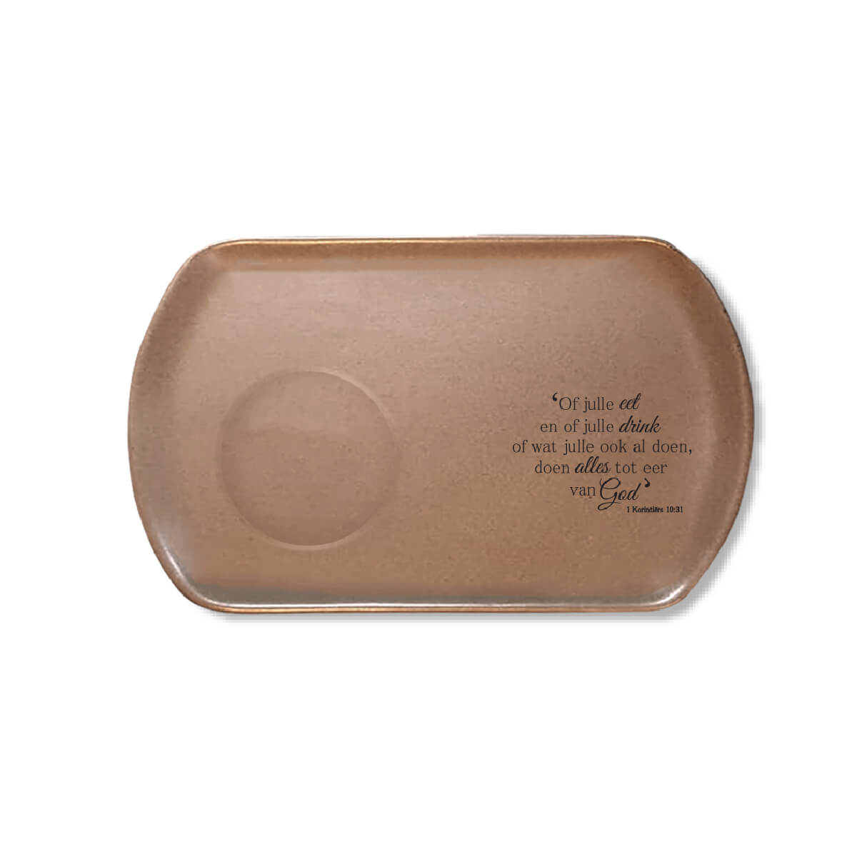 Serving Saucer in Sandstorm Christian Crockery in Afrikaans