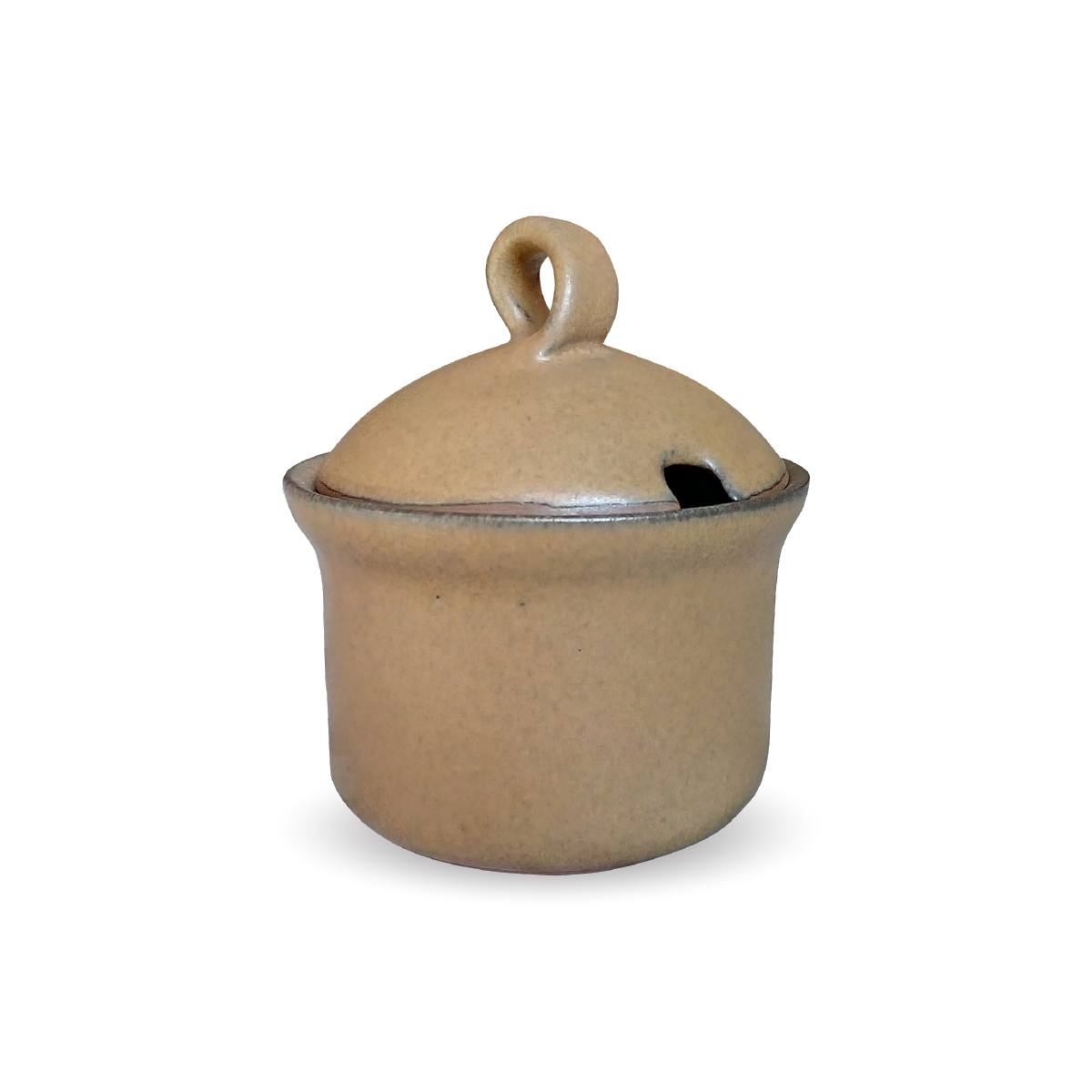 Sugar Bowl and Lid in Plain Sandstorm