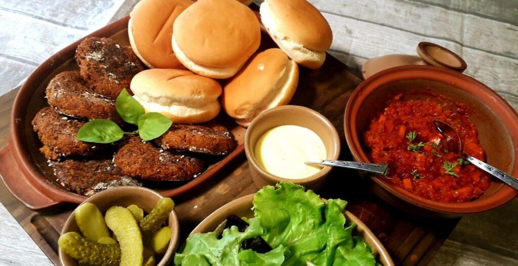 Pilchards Burgers with Chakalaka Sauce
