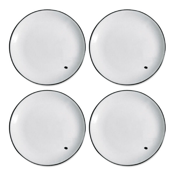 Set of 4 Large Round Plates - CS Plain