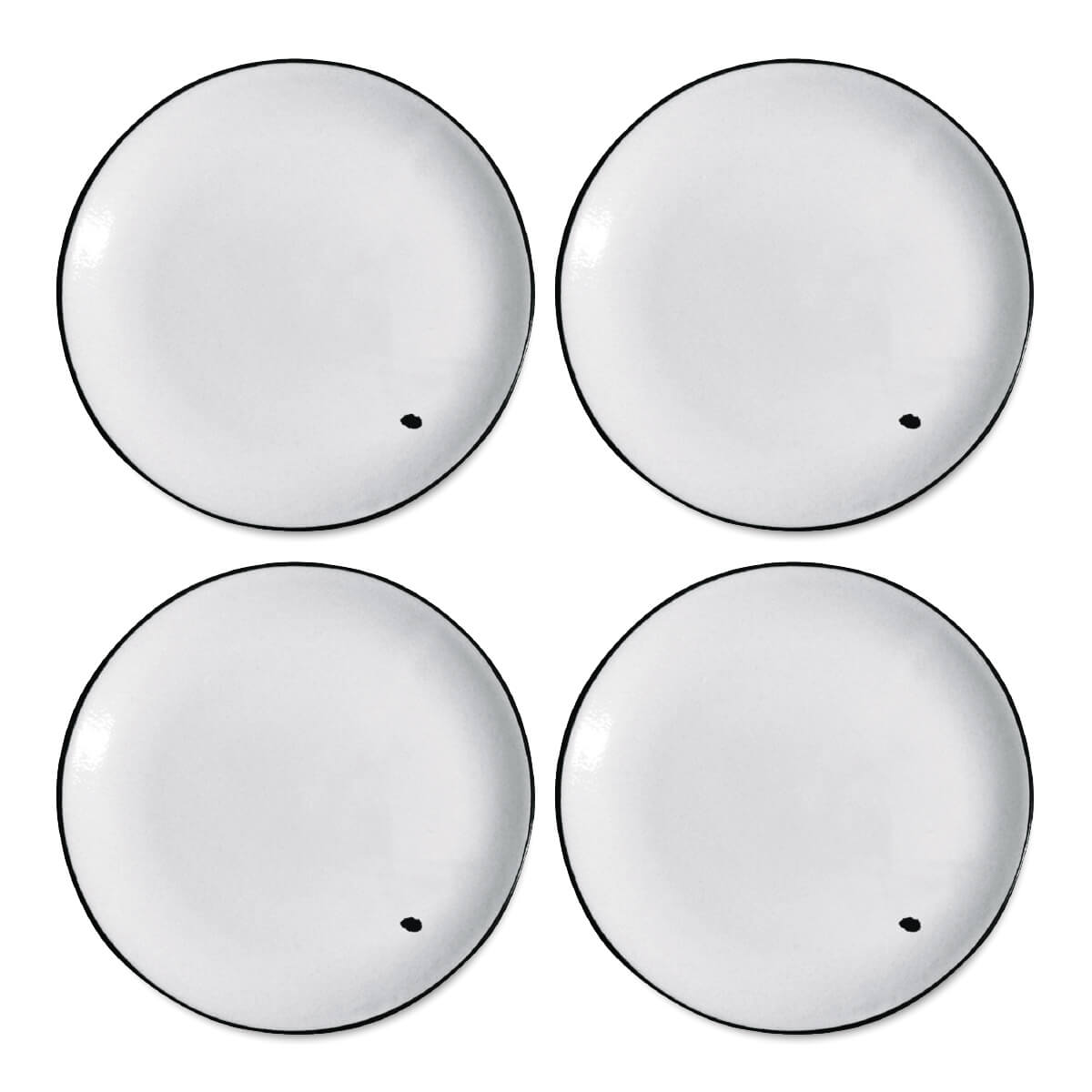 Set of 4 Large Round Plates - CS Plain Set of 4 Large Round Plates - CS Plain