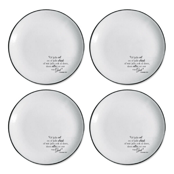 Set of 4 Large Round Plates - CS XCAfrikaans