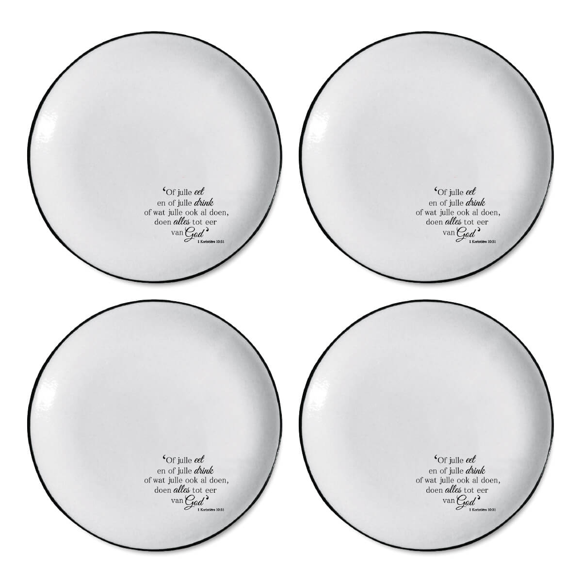 Set of 4 Large Round Plates - CS XCAfrikaans Set of 4 Large Round Plates - CS XCAfrikaans