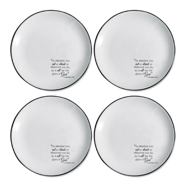Set of 4 Large Round Plates - CS XCEnglish