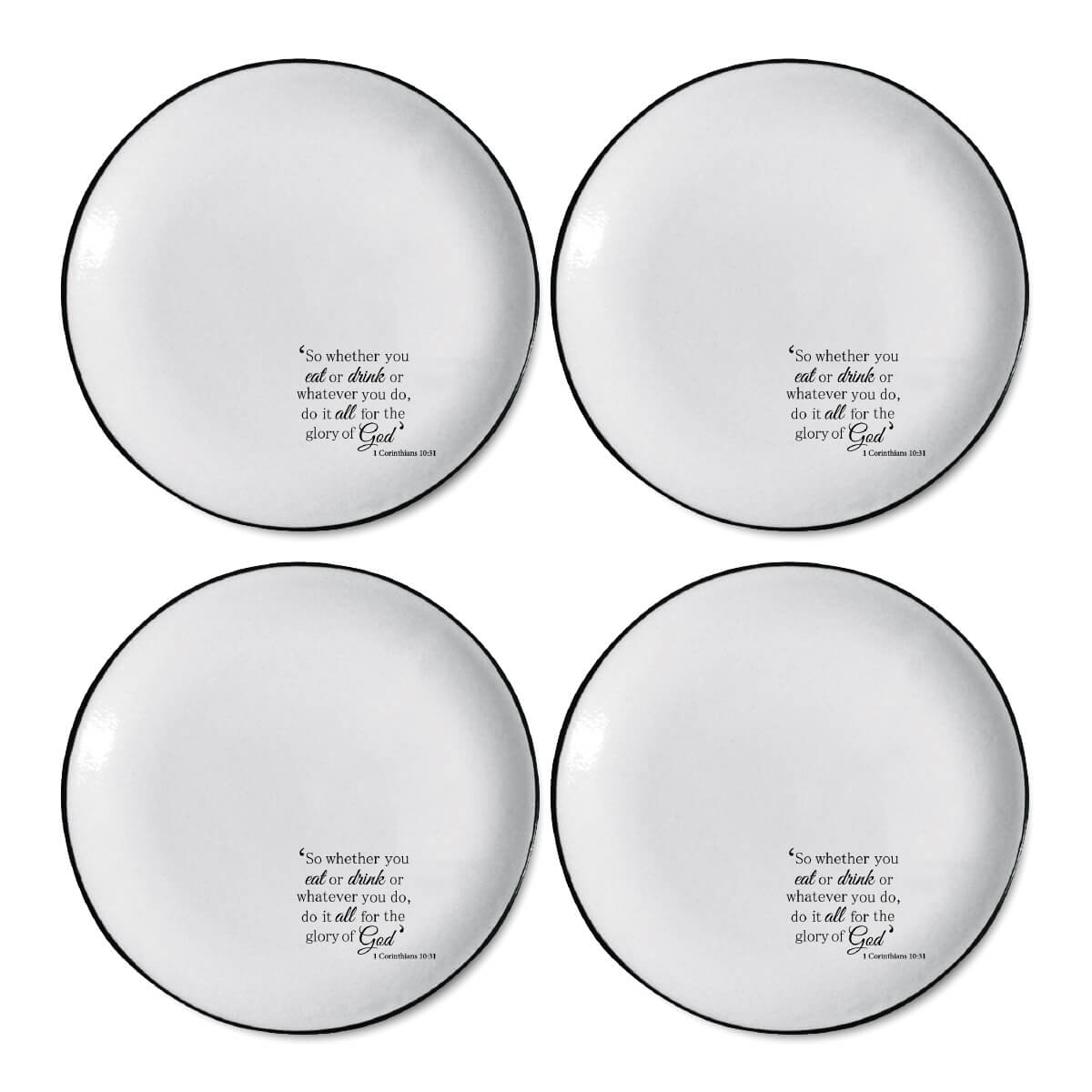 Set of 4 Large Round Plates - CS XCEnglish Set of 4 Large Round Plates - CS XCEnglish