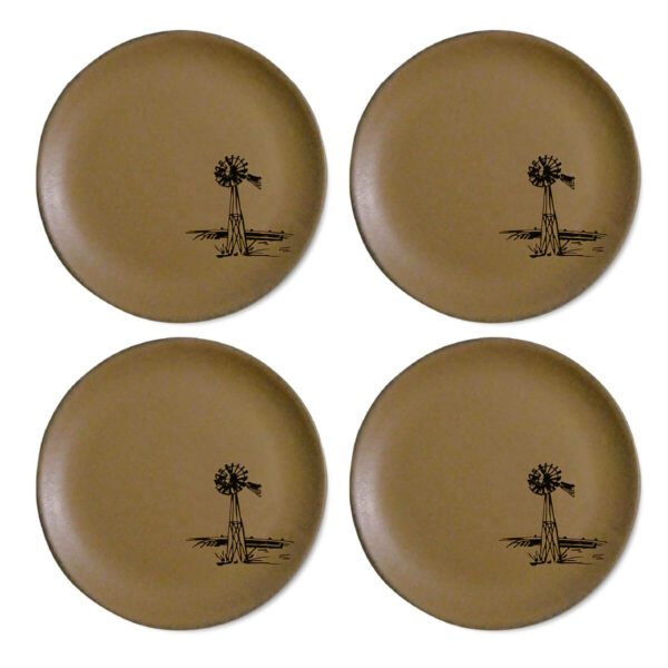 Set of 4 Large Round Plates - SS Windmill