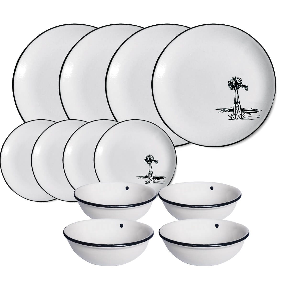 Dining Set in Country Style Windmill with the Cereal Bowl