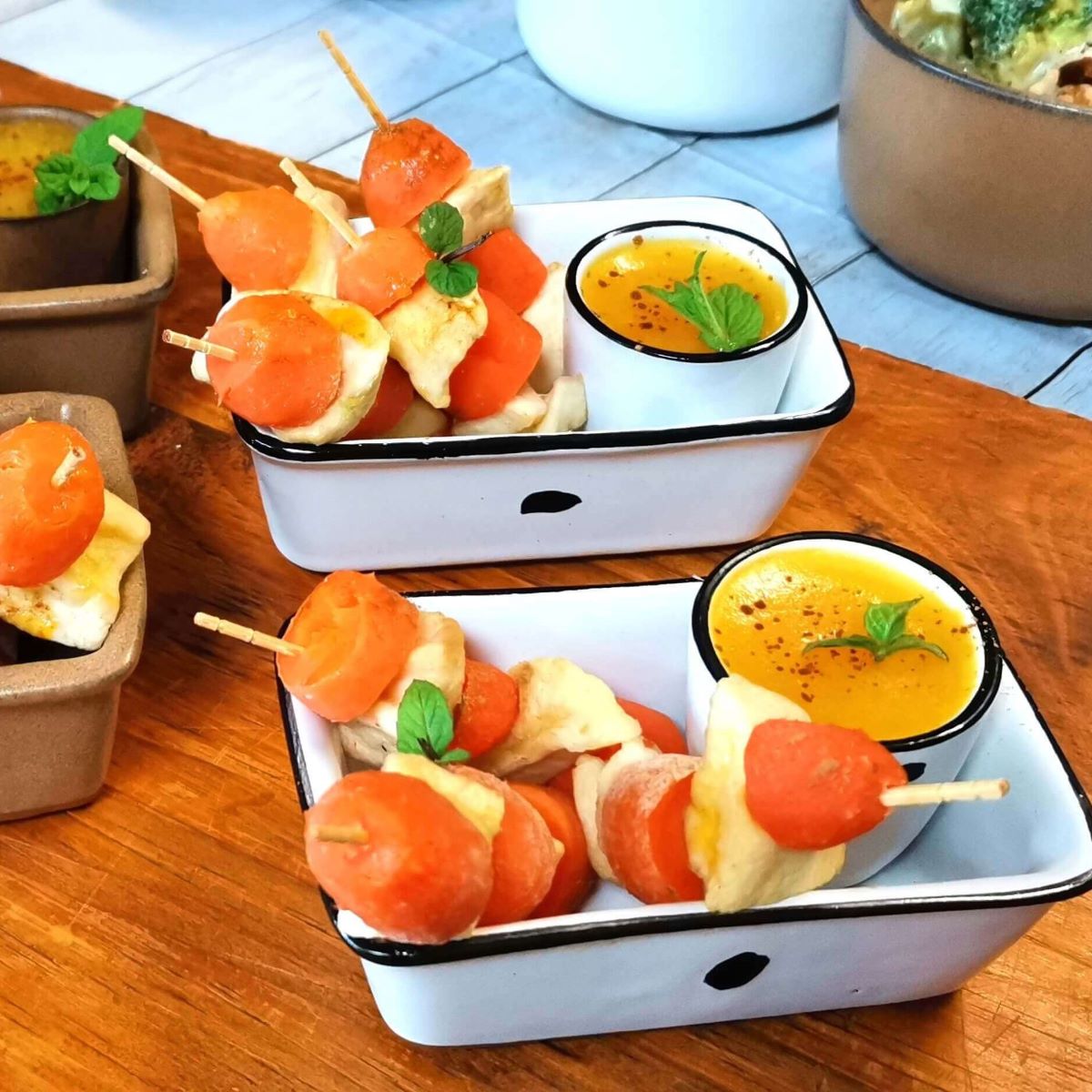 Christmas-Hamper-Indiv-Bread-Pan-and-Tot-Shot-Glasses Snacks and dip in the Individual Bread Pan & Tot-Shot Glasses