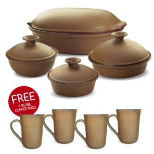 BOXING DAY - Something of Everything Set in Sandstorm with 4 Plain Coffee Mugs