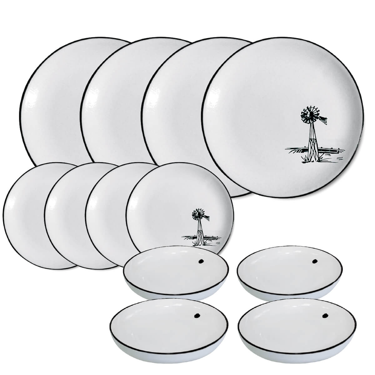 Dining Plate and Bowl Set RD CS Windmill