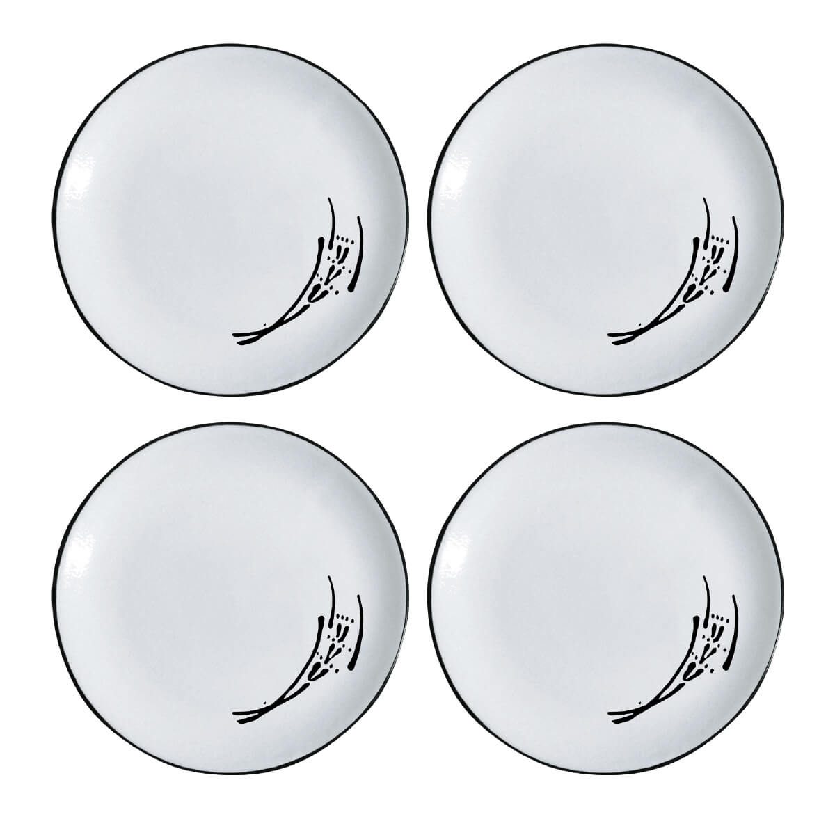 Large Round Plate Set in Country Style Art Large Round Plate Set in Country Style Art