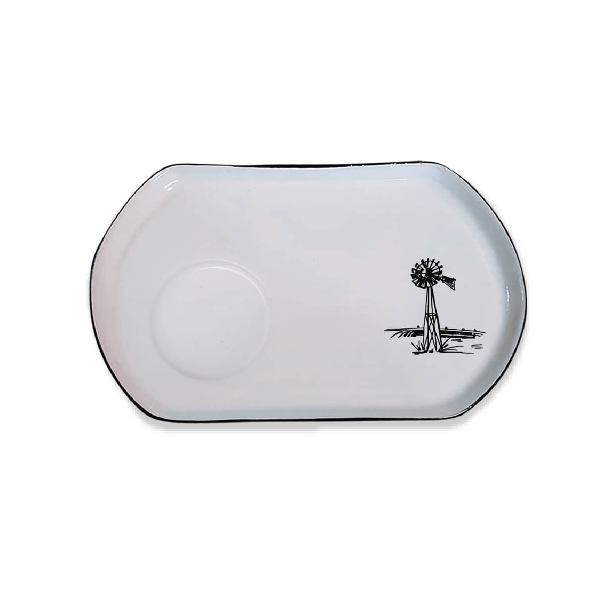 Serving Saucer in Country Style Windmill