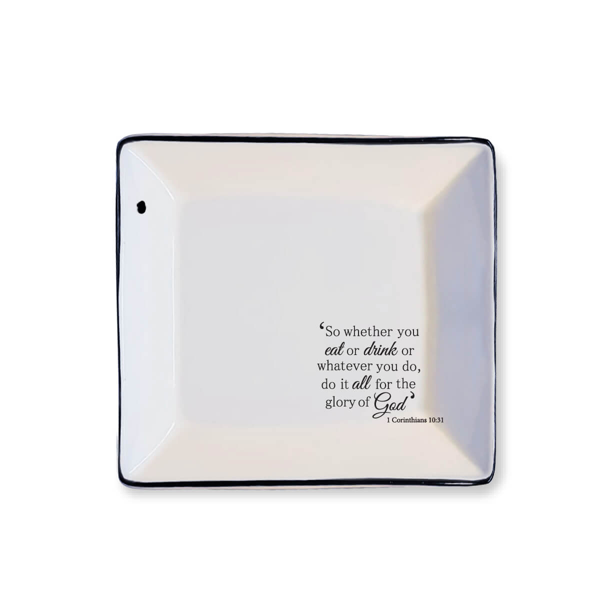 Small Square Plate in Country Style Christian Crockery English Small Square Plate in Country Style Christian Crockery English