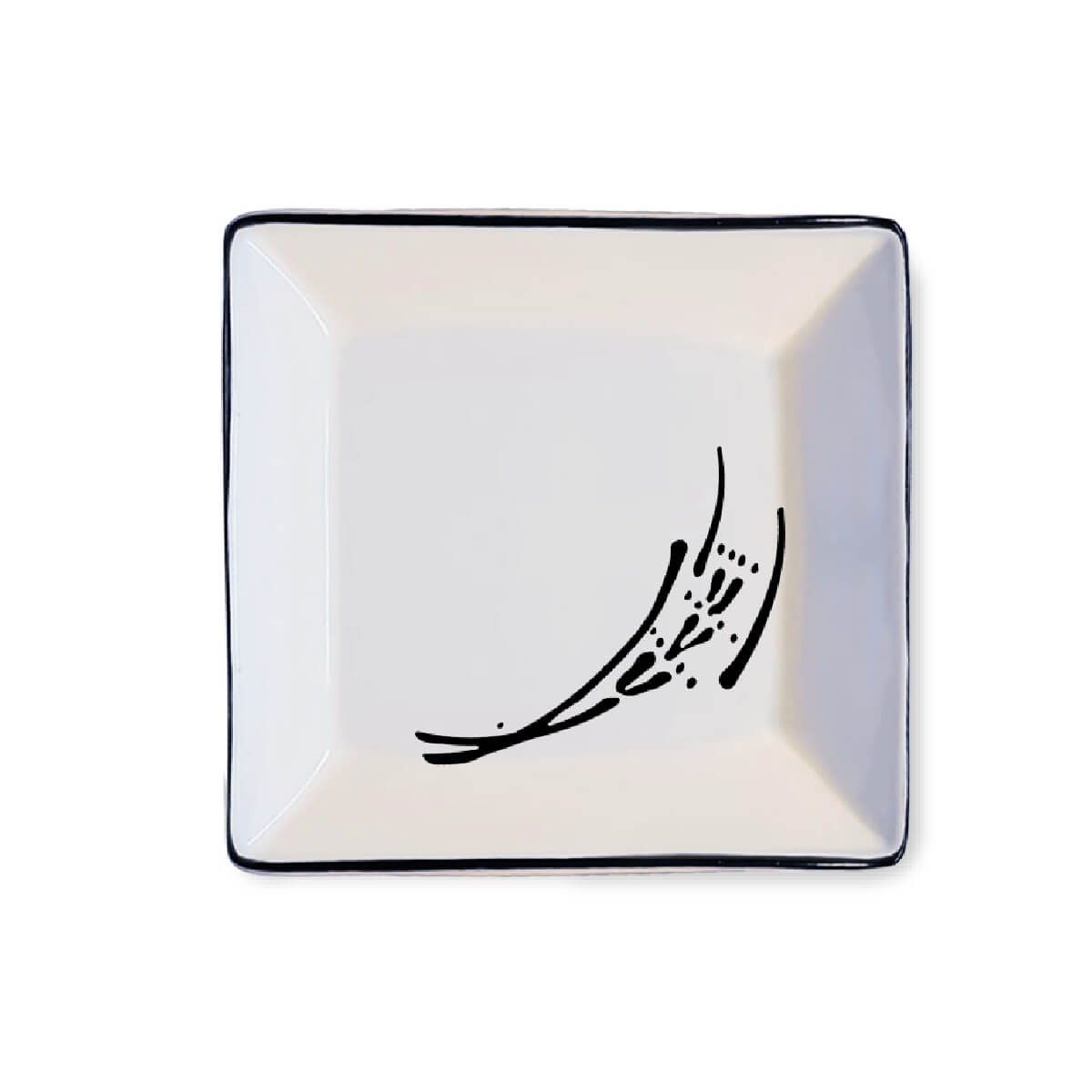 Small Square Plate in Country Style with Argilla Art Small Square Plate in Country Style with Argilla Art