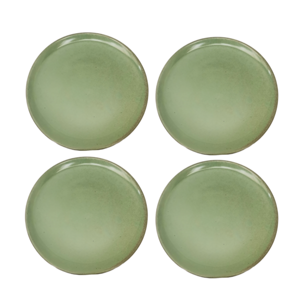 round plate set of 4 green