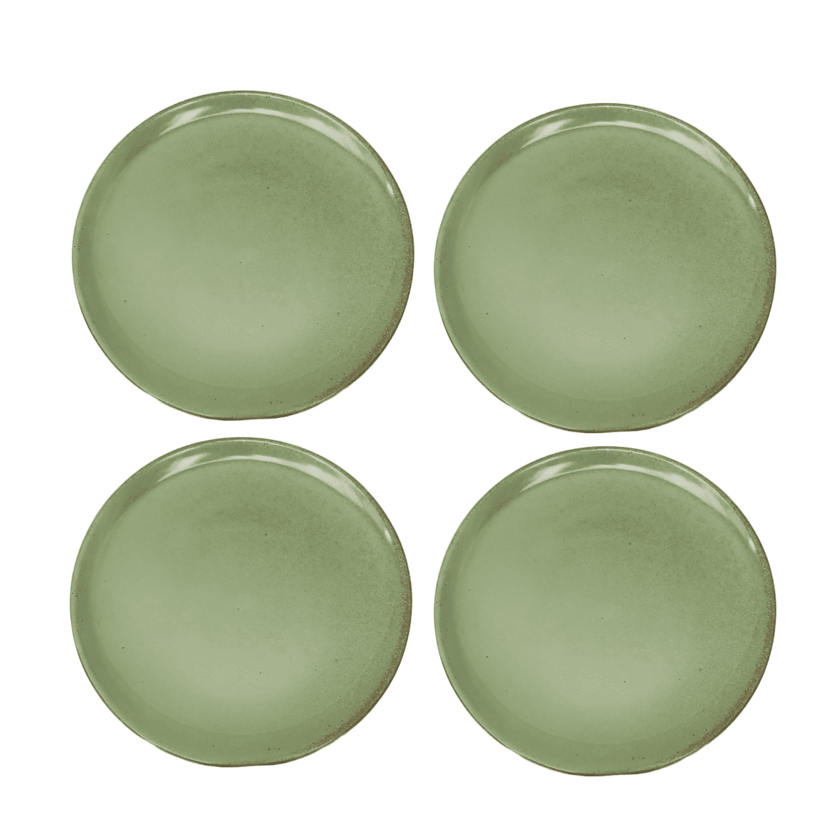 round plate set of 4 green